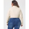 Agnes Orinda Women's Plus Size Cropped Long Sleeve Trendy Fashion Denim Jean Jackets - 4 of 4