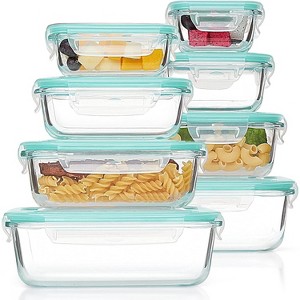 8 Pack Glass Food Storage Containers with Airtight Lids, , Lunch Office Meal for Microwave, Oven, BPA Free - 1 of 4