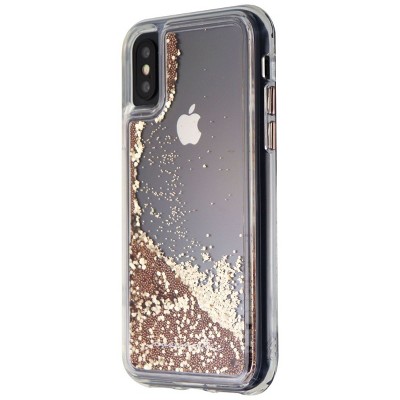 Case-Mate Waterfall Liquid Glitter Case for iPhone Xs and iPhone X - Clear/Gold