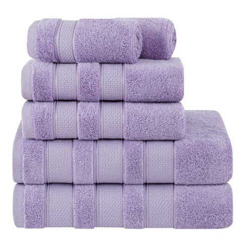 American Soft Linen Bath Towel Set 100% Turkish Cotton 3 Piece Towels for Bathroom- Violet Purple