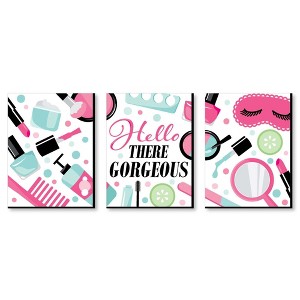 Big Dot of Happiness Spa Day - Girls Makeup Wall Art and Kids Room Decor - 7.5 x 10 inches - Set of 3 Prints - 1 of 4
