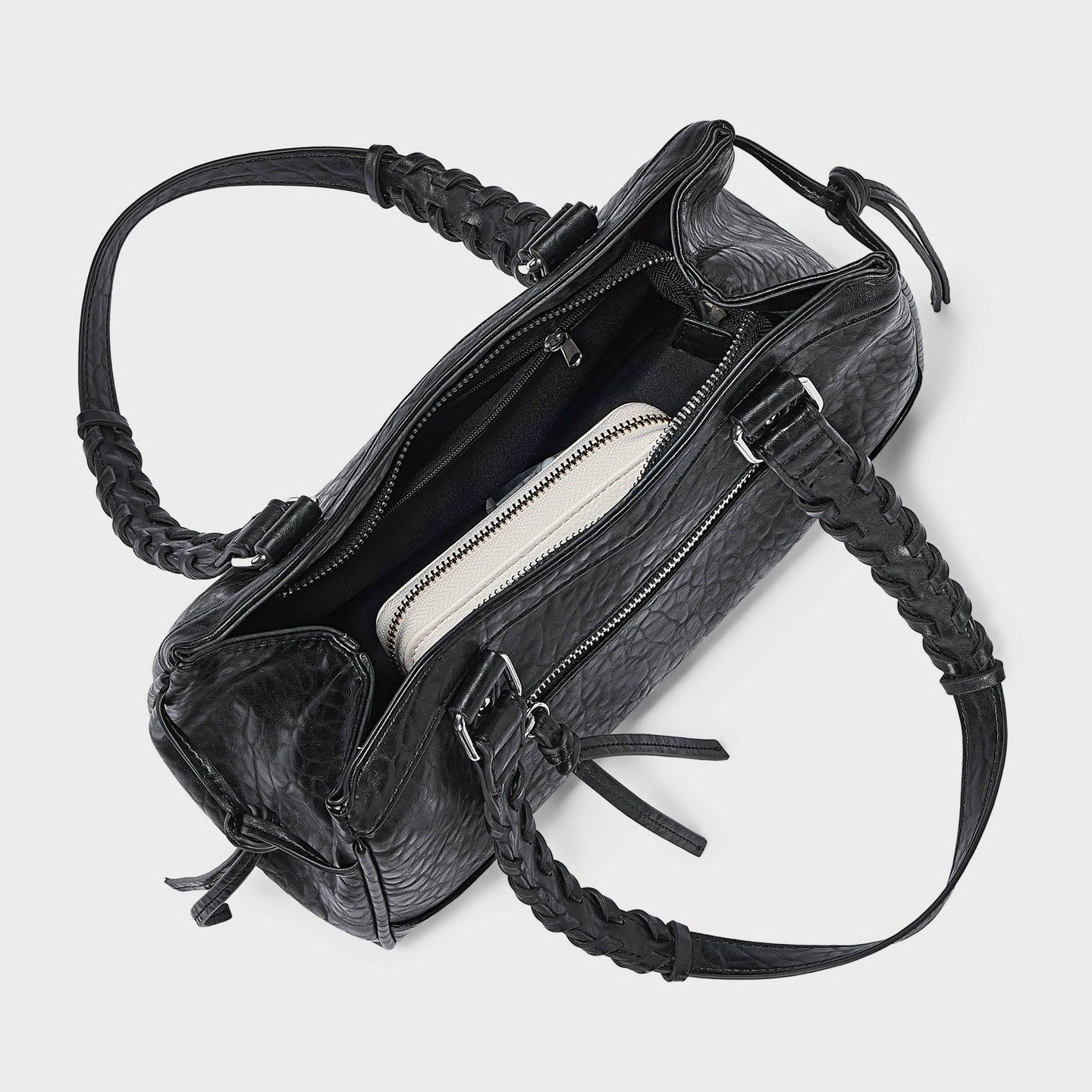 Сумка Wild Fable Whipstitch Handle Satchel, цвет: Чёрный — фото 4