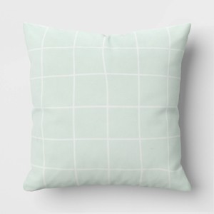 17"x17" Grid Square Outdoor Throw Pillow - Room Essentials™ - 1 of 4