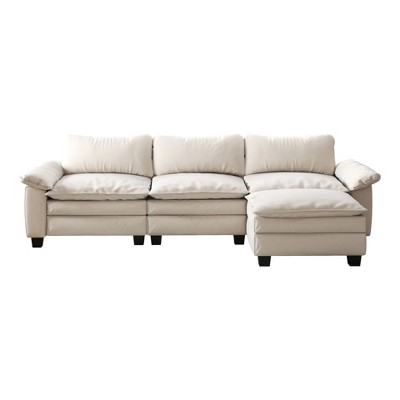NicBex Modular Sectional Sofa,L-Shape Velvet Couch with Ottoman for Living Room,Apartment,Office