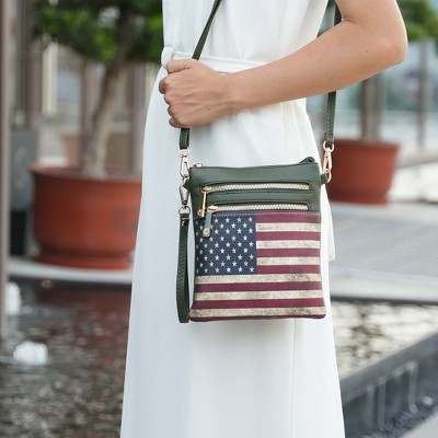 MKF Collection Patriotic Flag Crossbody Bag Vintage – Fourth of July Americana Handbag, Genesis | MKF Collection by Mia K - Rose Pink — фото 3