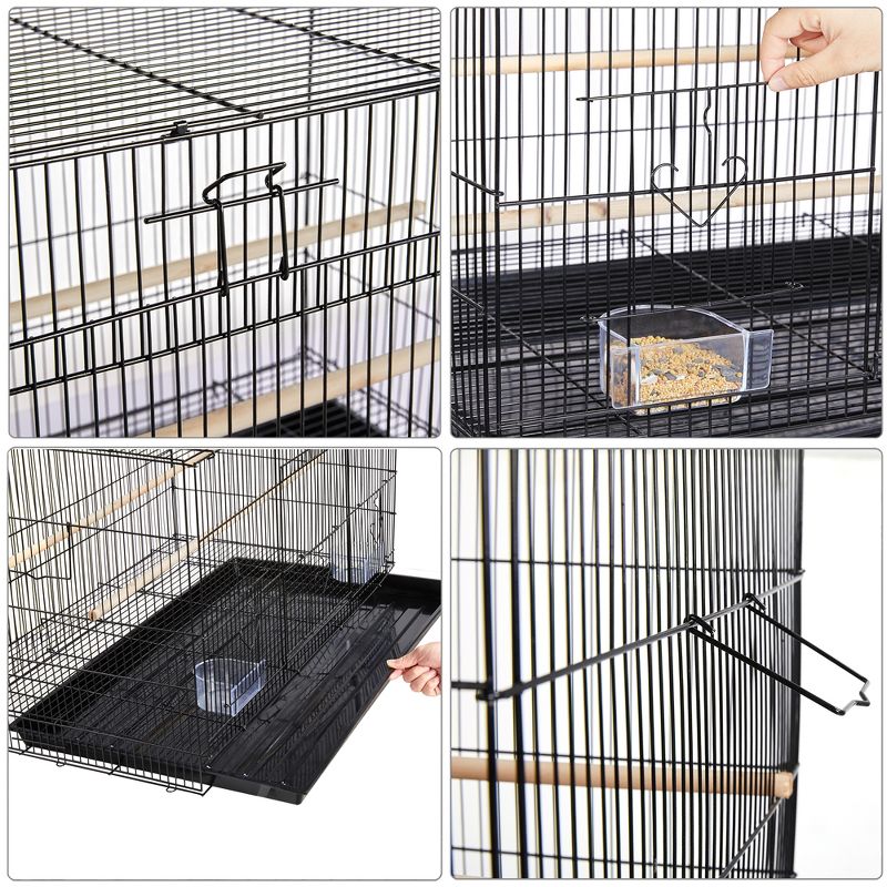 Yaheetech 30" Bird Cage Flight Cage with Slide-Out Tray and Wood Perches, 5 of 7