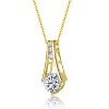 Guili 1.50ctw 14k Gold Plated Lab-Created Moissanite Trapeze Pendant Necklace - image 2 of 3