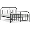 vidaXL Metal Bed Frame with Headboard and Footboard Black 59.8 in.x78.7 in. - 2 of 4