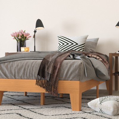 Eduardo Twin-Size Low-Profile Pine Wood Platform Bed Frame