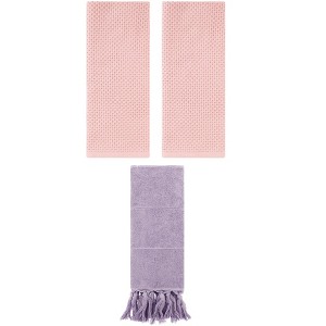 REGALWOVEN 3 Packs Cotton Soft Absorbent Tassels and Waffle Hand Towel - 1 of 4