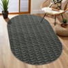 Washable Modern Braided Printed Rug Non Slip Low Pile Rug Soft Solid Throw Floor Cover Foldable Indoor Carpet for Living Room Bedroom Playroom Nursery - 3 of 4