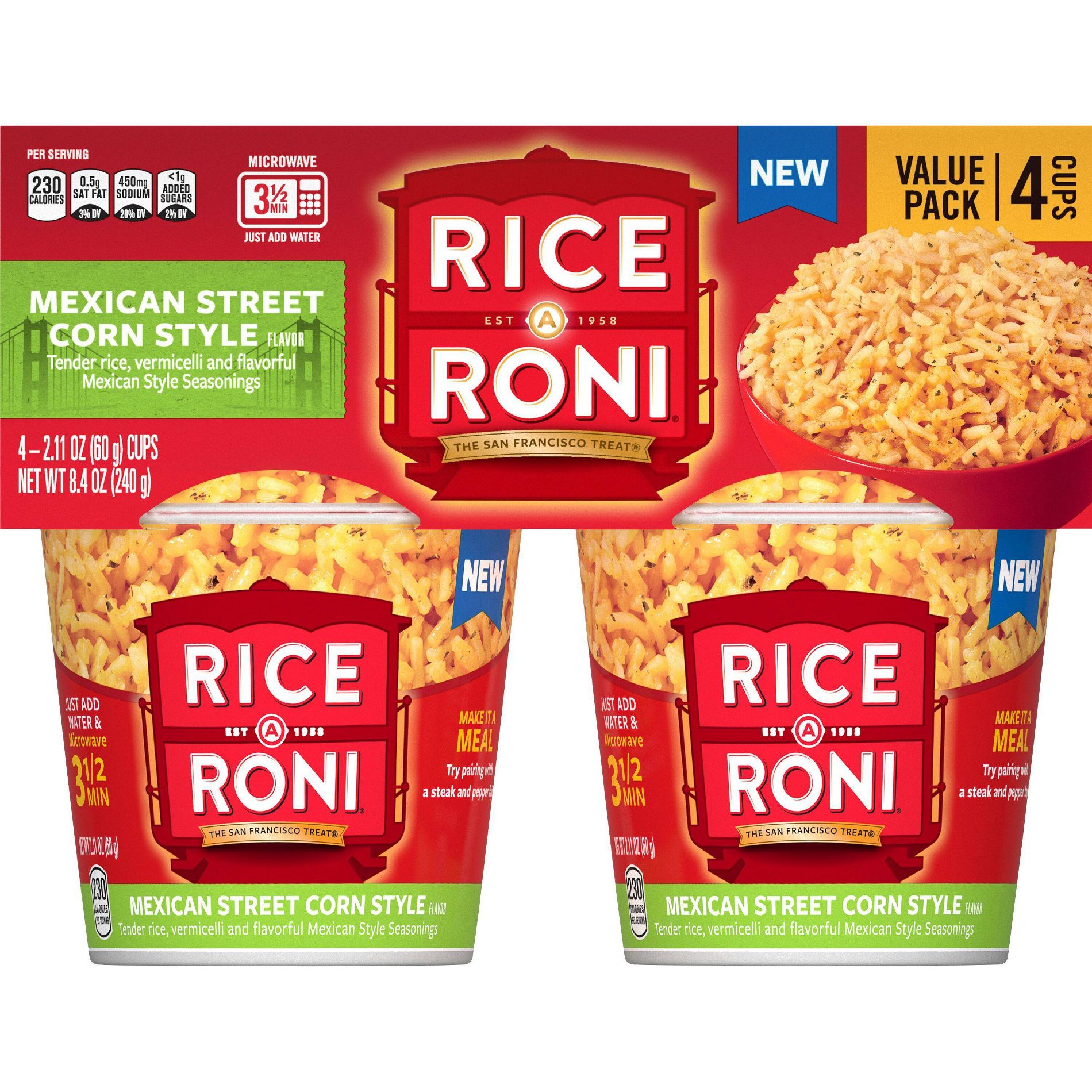 Rice-A-Roni Mexican Street Corn Style Rice Cups - 8.4oz/4ct