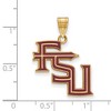 Black Bow Jewelry 14k Yellow Gold Plated Sterling Silver Florida State Seminoles NCAA Large Pendant - 2 of 3
