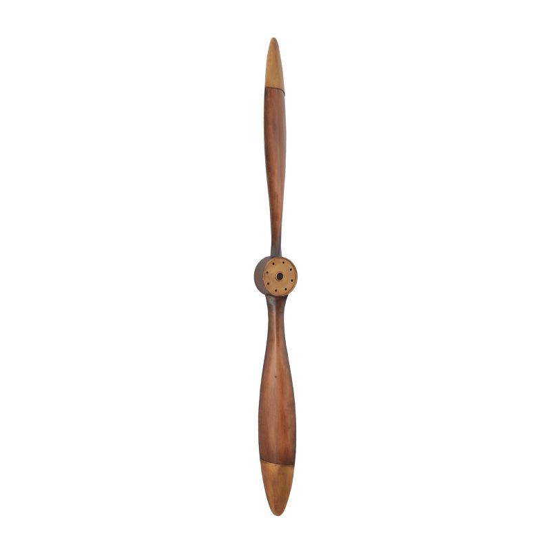 Metal Airplane Propeller 2 Blade Wall Decor with Aviation Detailing Brown - Olivia & May, 3 of 7