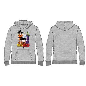 Dragon Ball Z Anime Cartoon Characters Youth Boys Grey Hoodie - 1 of 2