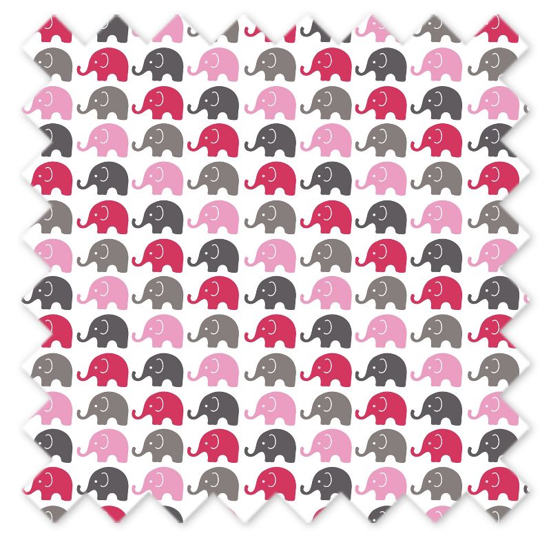 Bacati - Elephants Pink/Grey Curtain Panel, 4 of 5