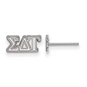 Black Bow Jewelry Sterling Silver Sigma Delta Tau Greek Life Stud Earrings - 1 of 3