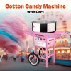 Cotton Candy Machine with Cart  Vortex Candy Maker with Stainless-Steel Pan, 2 Side Trays, and 13-inch Wheels by Great Northern Popcorn (Pink) - 3 of 4
