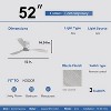 Sofucor 52'' Ceiling Fan Without Lights Modern Flush Mount Ceiling Fan No Light with Remote Control 3 Wood Blades for Bedroom/Farmhouse/Patio/Indoor - 3 of 4