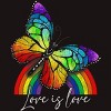Adult Design By Humans Love is Love Butterfly Rainbow Pride By SummerFunnyT-Shirt - 2 of 2