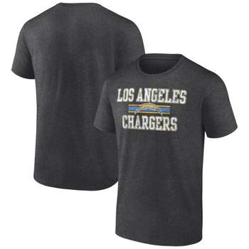 NFL Los Angeles Chargers Men's Team Striping Gray Short Sleeve Bi-Blend T-Shirt
