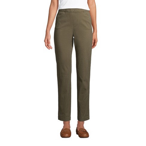 Lands' End Women's Mid Rise Pull On Chino Ankle Pants - 8 - Forest Moss ...