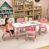 Infans Kids Height Adjustable Table and 4 Chairs Set with Graffiti Desktop Pink - 3 of 4