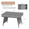 Tangkula Folding Rattan Wicker Coffee Side Table Patio Garden Poolside Yard Outdoor Mix Gray - 4 of 4