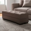 HomeRoots 52" Brown Chenille Tufted Storage Ottoman - 2 of 4