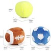 3-PACK Interactive Dog Balls: Soccer, Football, Tennis for Small/Medium Dogs, Fluffy Squeaky, Birthday Gifts - 3 of 4