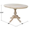 36" Kent Round Top Pedestal Dining Table with 12" Leaf - International Concepts - image 2 of 4