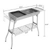 SEVOBAL Grill Cookware Portable Stainless Steel Grill, Compact and Durable Outdoor BBQ for Home, Camping, Easy to Assemble, Black, 39.3"*12.2"*27.9" - 2 of 4