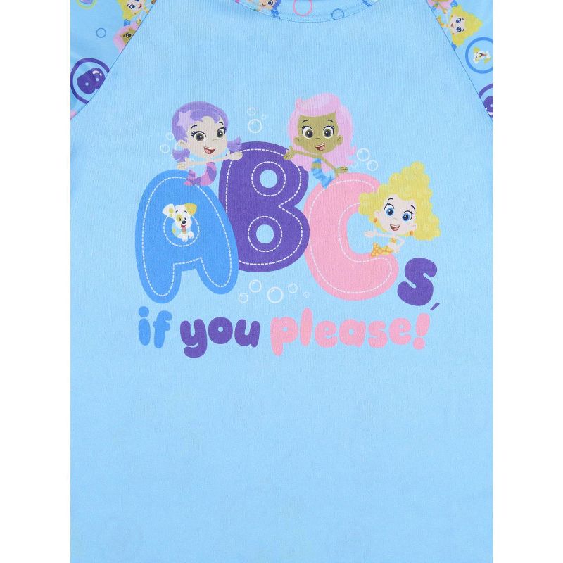 Nickelodeon Toddler Girls' Bubble Guppies ABCs Sleep Pajama Dress Nightgown Blue, 2 of 5