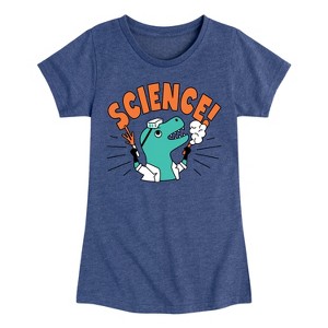 Girls' - Instant Message - Science Dinosaur Fitted Short Sleeve Graphic T-Shirt - 1 of 4