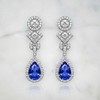 Guili Sterling Silver Dangle Earrings with Cubic Zirconia – A Vibrant Fusion of Color, Elegance, and Sparkle for a Sophisticated Statement Look - 2 of 3