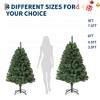 Artificial Christmas Tree - 1450 Realistic Pine Tips w/Metal Stand for Living Room/Office - Green - 3 of 4
