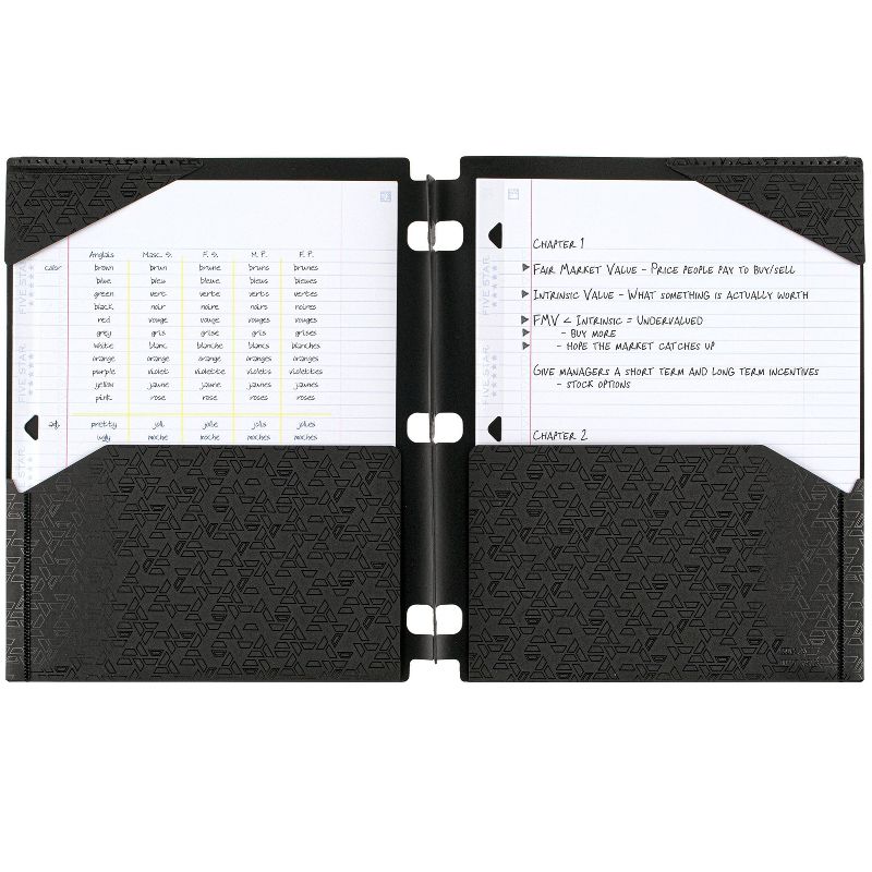 Five Star 2 Pocket Plastic Folders Snap In Portfolio Black, 6 of 10