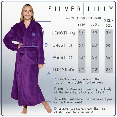 Silver Lilly Women's Full Length Plush Luxury Bathrobe Target