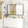 Apmir H Rectangular High-Strength Tempered Glass and Aluminum Alloy Framed French Cleat Mounted Wall Decor Bathroom Vanity Mirror in Matte Black - 2 of 4