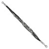 Black Bow Jewelry Multi Strand Black Leather Stainless Steel Bead Bracelet, 8 Inch - 2 of 4