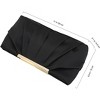 Clutch Evening Bag Elegant Pleated Satin Formal Handbag Simple Classy Purse for Women - 2 of 4