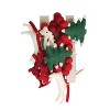 Storied Home Wool Felt Ball Garland with Reindeer, Trees "Merry Xmas" in Red and White and Green Color - 2 of 4