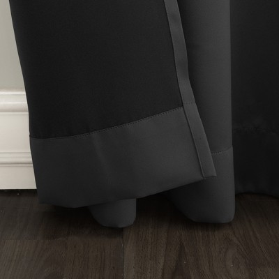 Black Polyester Room Darkening Rod Pocket Curtain Panel 54" x 63"