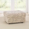 Stretch Pen Pal Ottoman Slipcover Parchment - Waverly Home: Machine Washable, Velvet Texture, Indoor Use Zippered Cover - 4 of 4