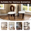 Set of 2 Dining Chairs with Teddy Velvet Seats & Ribbon Backrest, Modern Solid Wood Accent Chairs-Baofuwish - 2 of 4