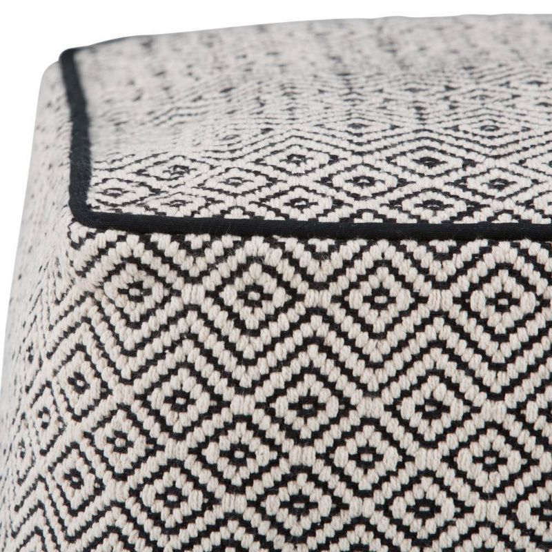 Dougan Square Moroccan Inspired Pouf Black/Natural Cotton - WyndenHall, 4 of 9