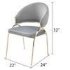 NicBex Velvet Accent Chair,Upholstered Living Room Chairs with High Backrest and Metal Legs,Modern Armchair,Accent Chairs for Living Room - 3 of 4