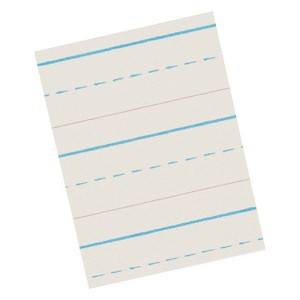 Pacon® Newsprint Handwriting Paper, Skip-A-Line, Grade 1, 1/2" x 1/4" x 1/4" Ruled Long, 11" x 8-1/2", 500 Sheets - 1 of 1