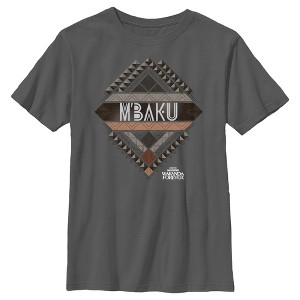 Boy's Black Panther: Wakanda Forever M'Baku Ornate Logo T-Shirt - 1 of 4