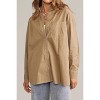 Women's Contrast Stitch Button Down Shirt - In February - 2 of 4